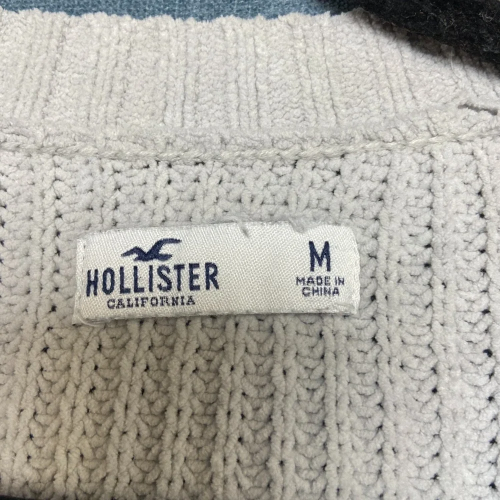 Hollister Cardigan Sweater Womens Medium Gray Open Front Chunky Knit Ribbed Hem